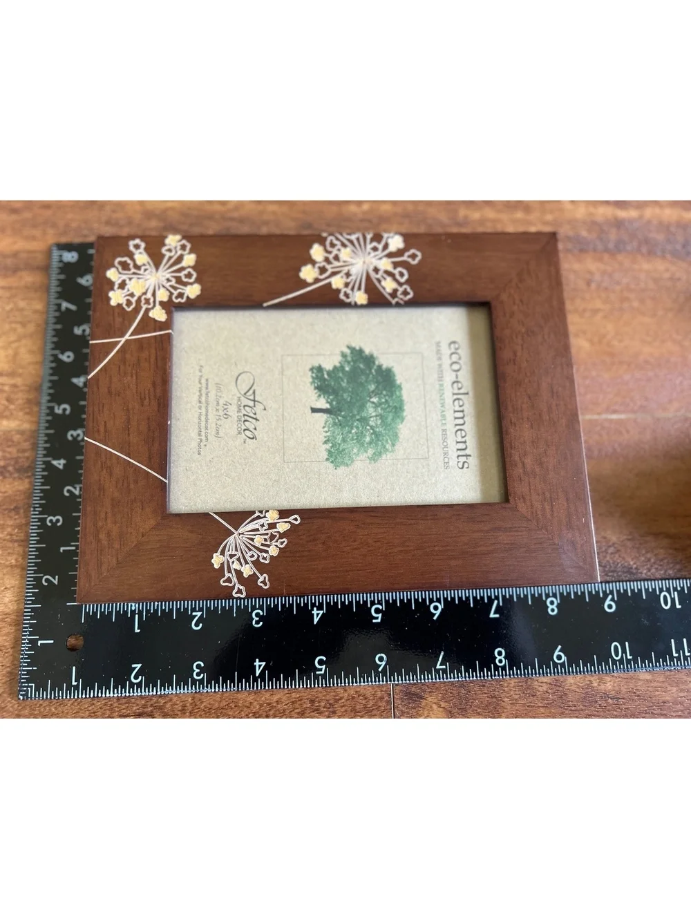 Fetco Eco-Elements Wooden Photo Frame with Floral Design 4x6